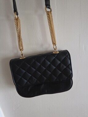 Preswick & Moore Leather Quilted Bag, Navy, Vintage